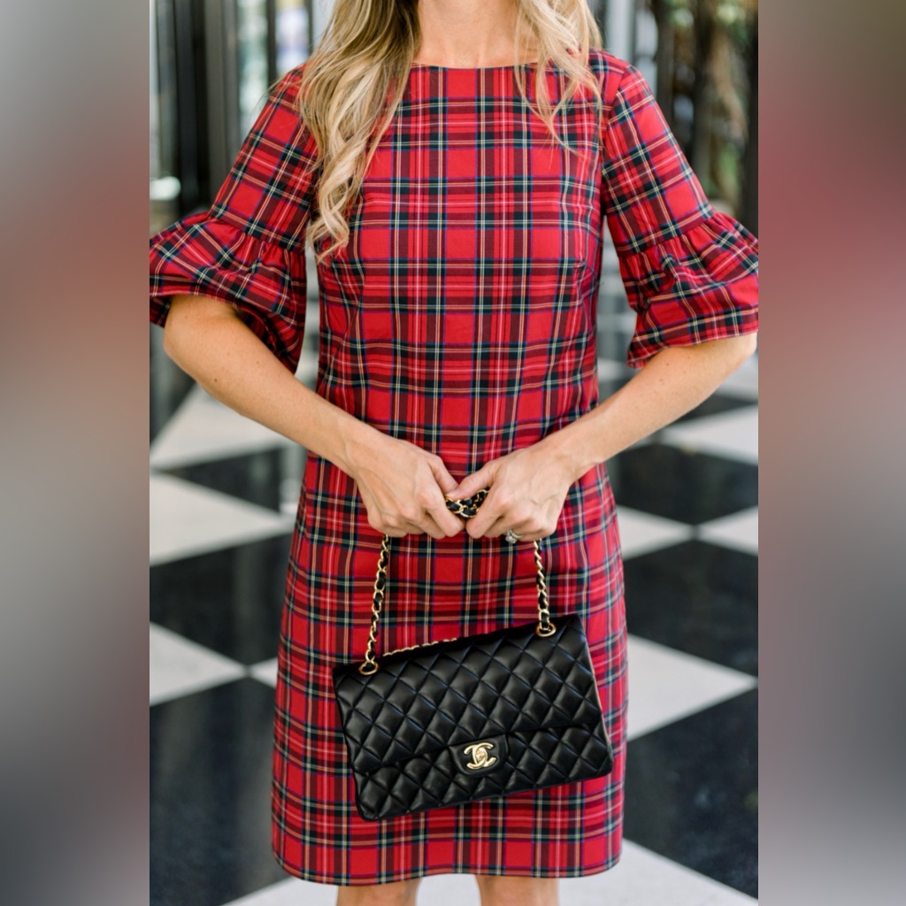 Sail To Sable Red Plaid Dress, Euc Size Large
